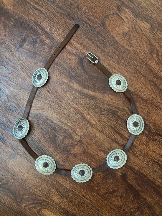Vintage Accessories - Vintage silver and leather Concho belt!!
